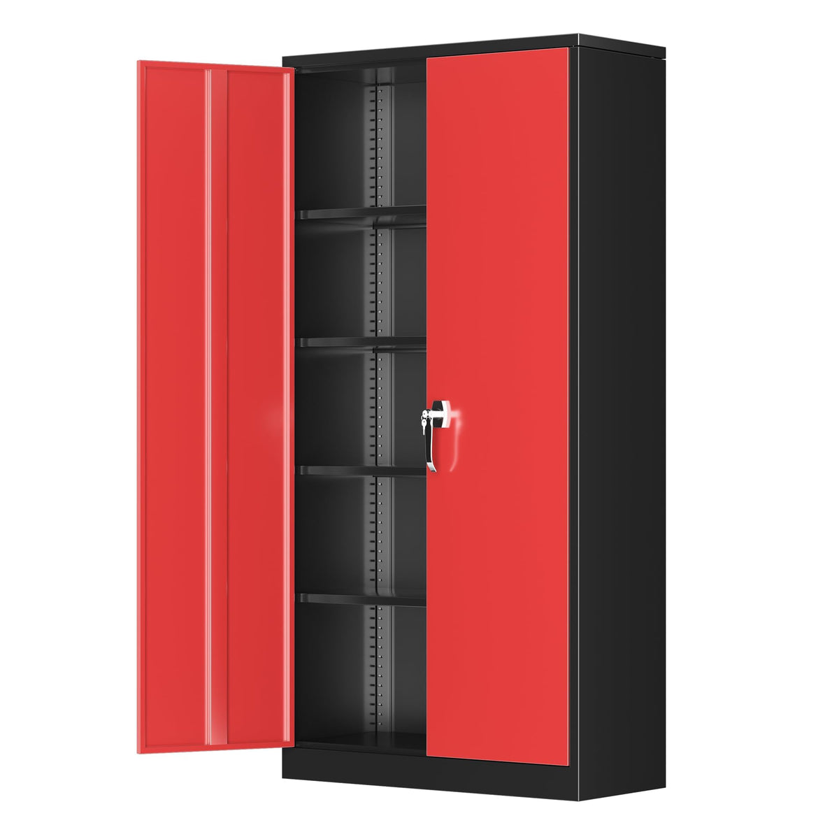 Greenvelly Metal Storage Cabinet, 36" Locking Storage Cabinet with Doors and Shelves, Lockable Storage Cabinets for Home Office, Utility Locker Cabinet, Steel Garage Cabinet with 2 Keys, Black