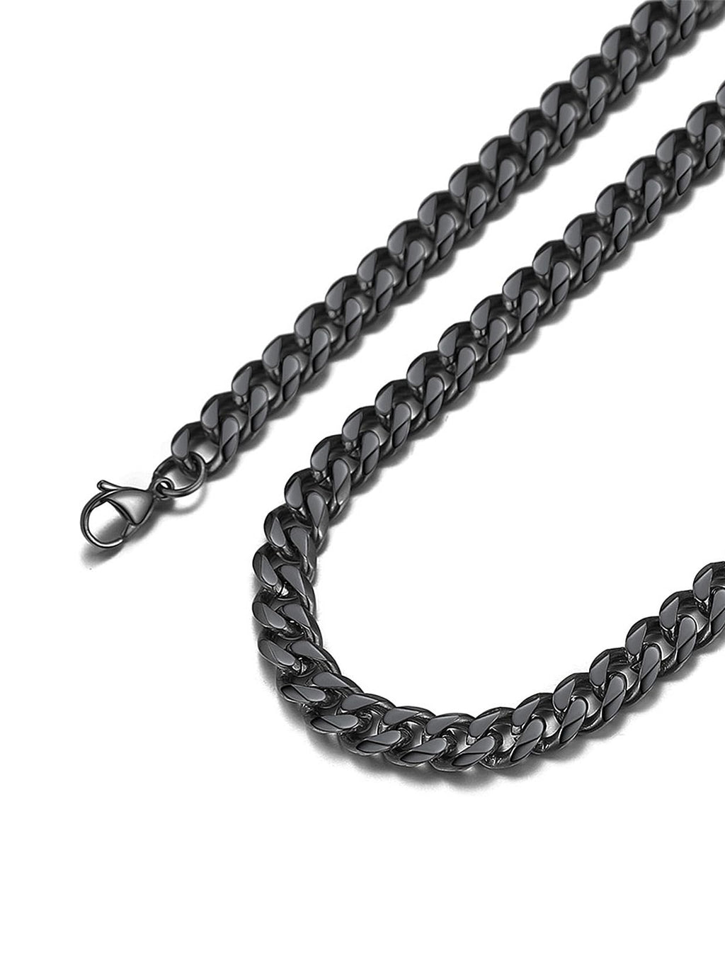 Suplight Cuban Link Chain for Men Women, 18K Gold Plated/Stainless Steel Black Miami Curb Cuban Chain Necklace, 3/6/9/12 mm 14-30 Inch Hip Hop Mens Jewelry, Send Gift Box