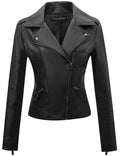 Tanming Women's Faux Leather Moto Biker Short Coat Jacket