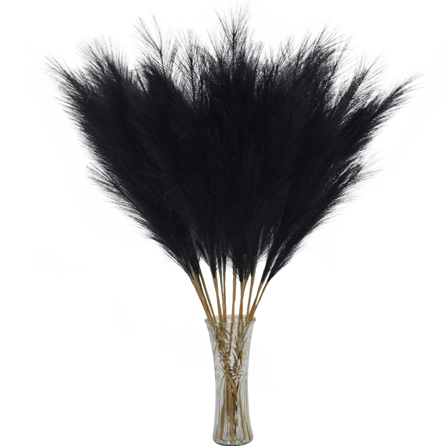 FOTEEWL 8 PCS Faux Pampas Grass Decor 38"/3.1FT Tall Fake Pompas Floral Large Artificial Pompous Grass Branches Plants for Floor Vase Filler Home Boho Decoration (Cream/Beige)