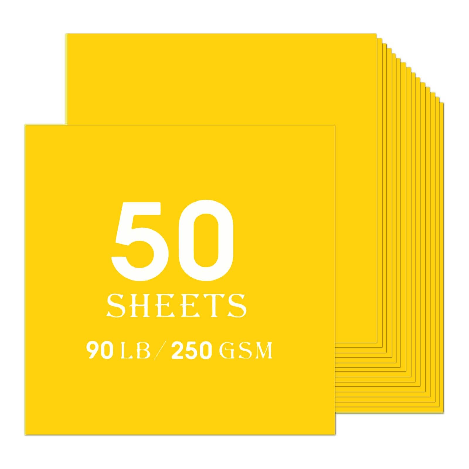 Black Cardstock 50 sheets, 12” x 12” Cardstock Paper Bulk Construction Paper,250GSM Card Stock Printer Paper Scrapbooking Supplies for Diy Crafts Cricut Card Making (Black)