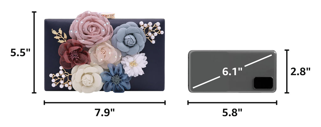 Evening Bag for Women, Flower Wedding Evening Clutch Purse Bride Floral Clutch Bag