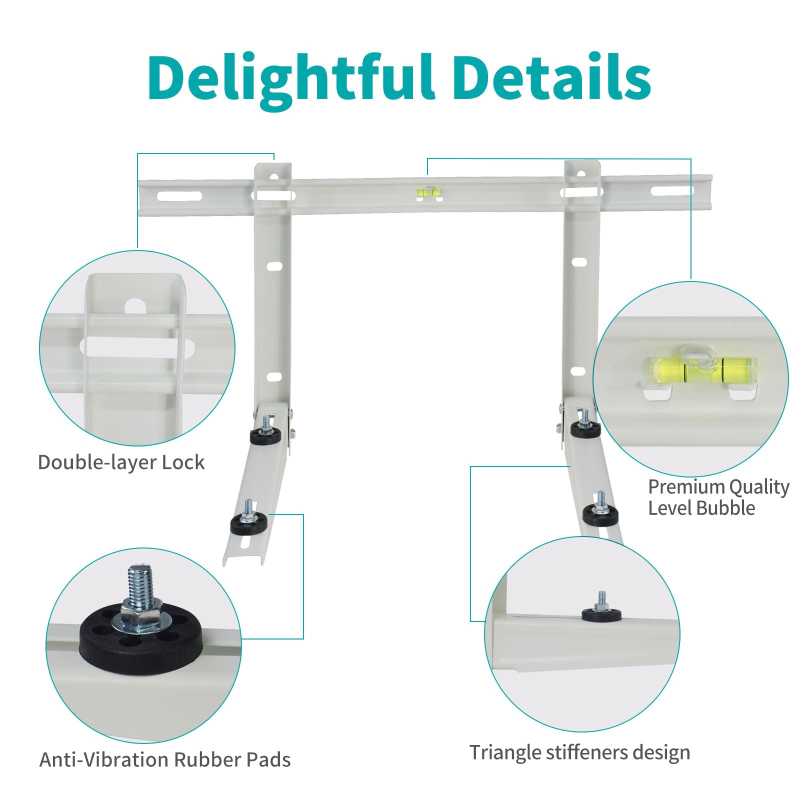 Mini Split Wall Mounting Bracket for 7000-18000 BTU Air Conditioner Heat Pump System Unit,Heavy Duty Foldable mini Split Bracket