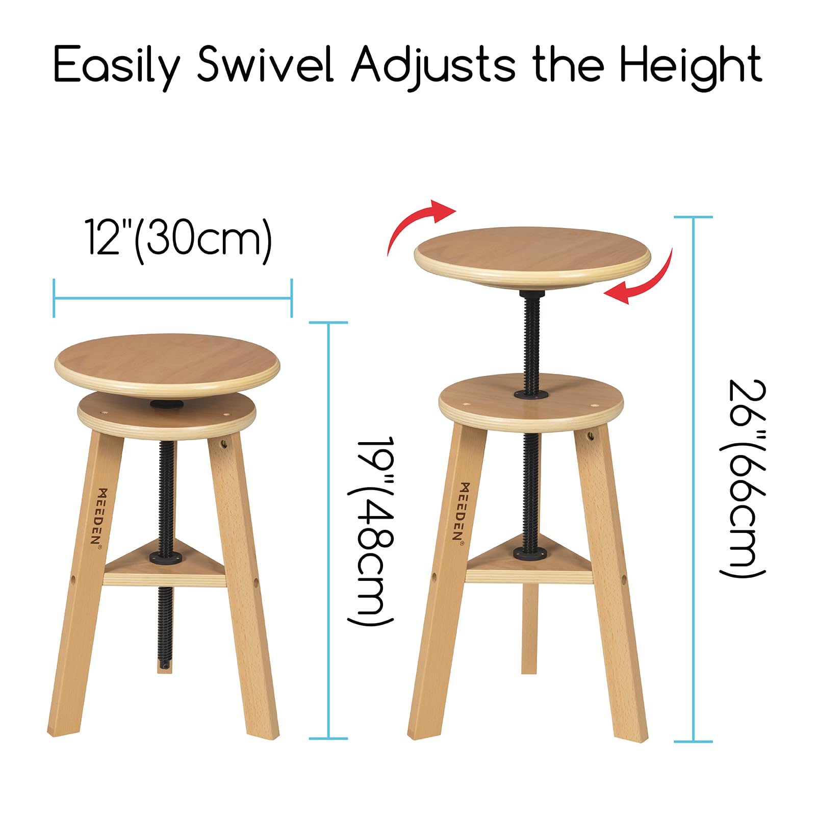 MEEDEN Wood Drafting Table & Stool Set,Artist Stool and Craft Table with Adjustable Height,Tiltable Tabletop for Artwork, Graphic Design, Reading, Writing