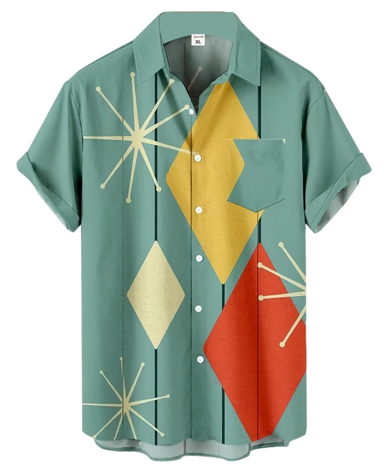 Bowling Shirts for Men Print Short Sleeve Regular Fit Hawaiian Casual Button Down Beach Shirts