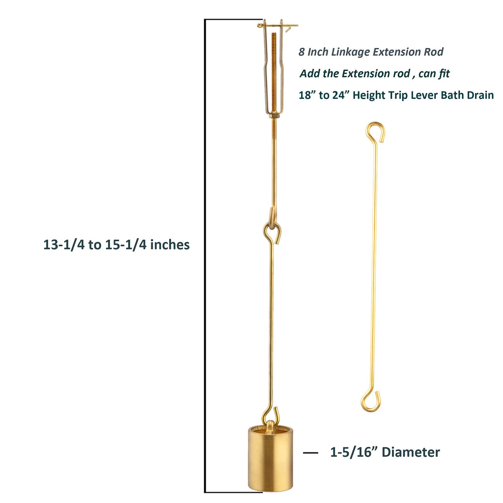 Tub Drain Linkage Assembly, Solid Brass, Fit for Trip Lever Bath Tub Waste and Overflow Drain by Artiwell