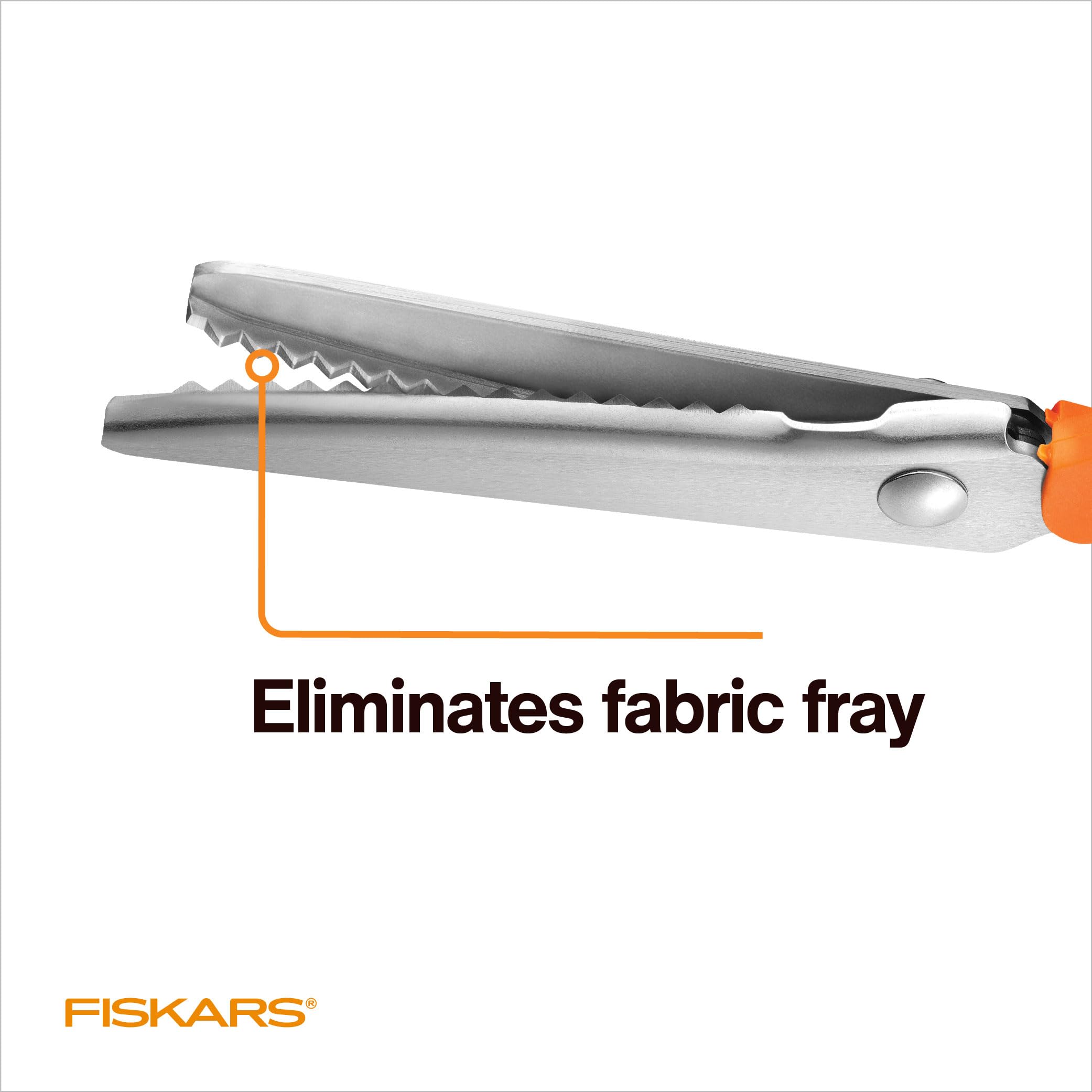 Fiskars 8" Original Orange-Handled Stainless Steel Scissors, Ergonomic and Keeps Material Flat, Sharp All-Purpose Paper and Fabric Scissors for Office, Arts, and Crafts