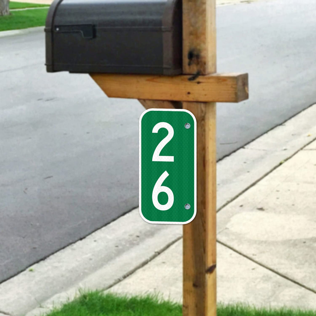 911 Address Number Sign, Custom Emergency Reflective Mailbox Sign, Visible Day & Night, Ideal for Driveway, Multi Unit Buildings and House, 6x12 Inches, 3M EGP Reflective .040 Aluminum, Fade Resistant,