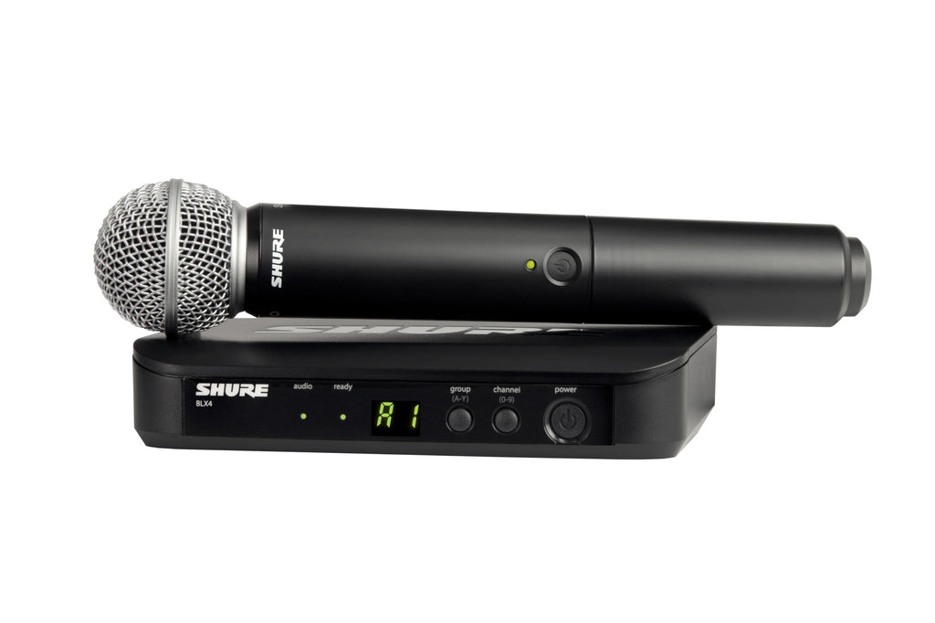 Shure BLX24/SM58 Wireless Microphone System - 14-Hour Battery Life, 300 ft Range, UHF | Includes SM58 Handheld Vocal Mic, Single Channel Receiver | H9 Band (BLX24/SM58-H9)