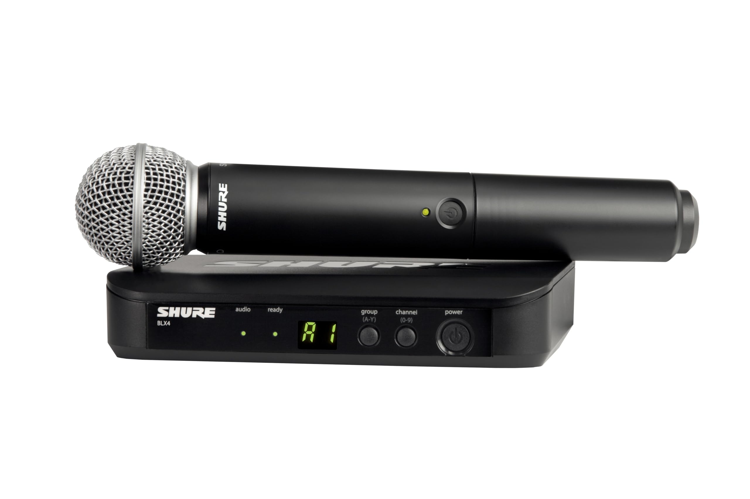 Shure BLX24/SM58 Wireless Microphone System - 14-Hour Battery Life, 300 ft Range, UHF | Includes SM58 Handheld Vocal Mic, Single Channel Receiver | H9 Band (BLX24/SM58-H9)