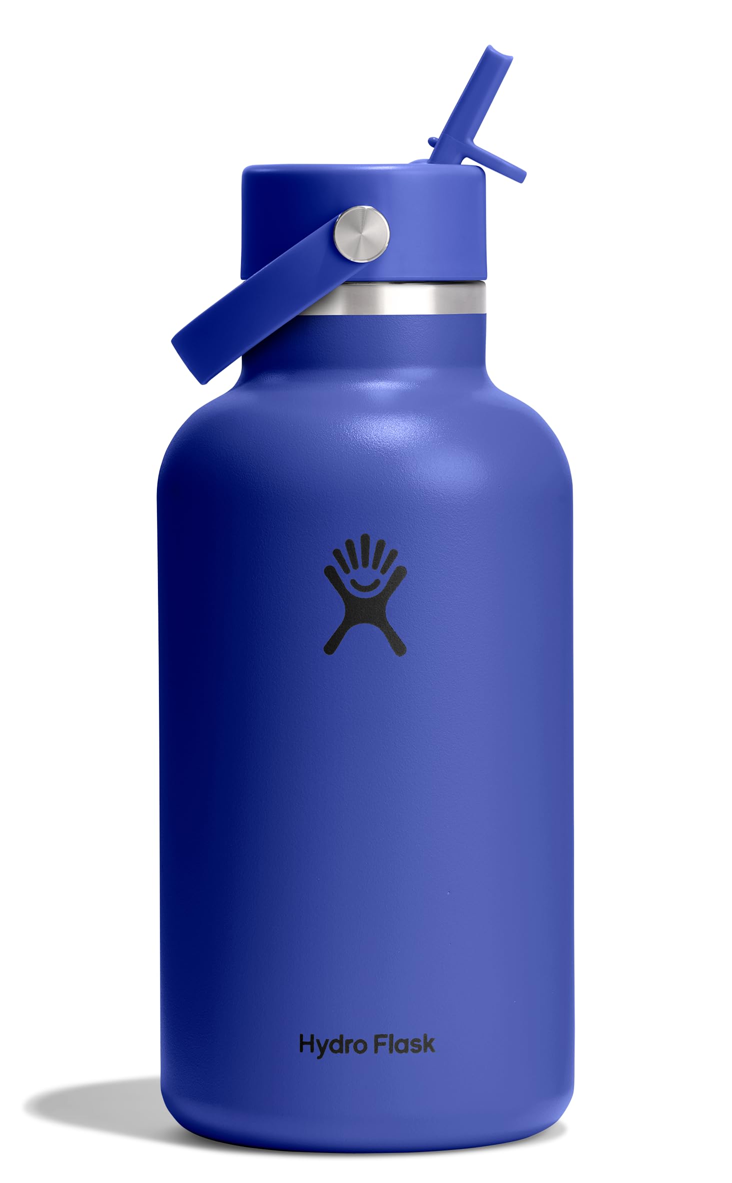 Hydro Flask Water Bottle - Insulated Stainless Steel - Wide Straw Lid, Non Spill, Leakproof in 24 Oz Forest Green Arc