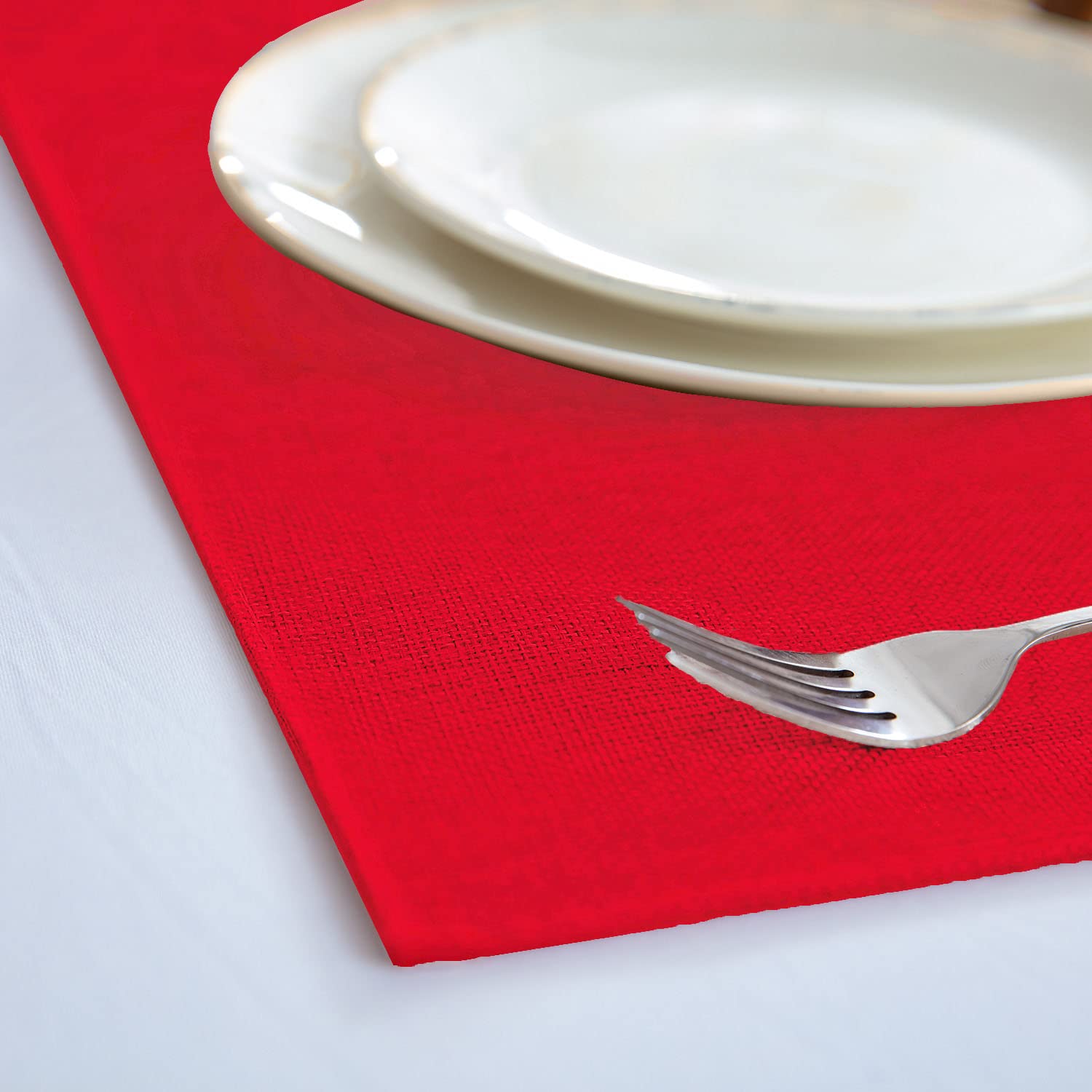 Cloth Placemats Set of 8, Linen Type Fabric Placemats Machine Washable Heat Resistant Placemats Wrinkle Free Thick Polyester Kitchen Place Mats for Dining Table (Beige)