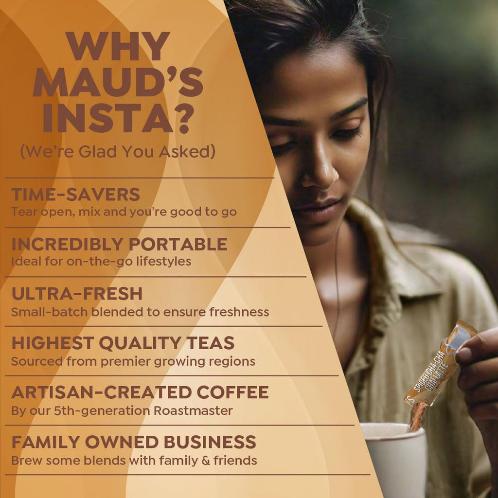 Maud's Chai Tea Latte Pods, 18 ct, Single Serve Tea Pods - 100% Gourmet Blended Tea Leaves, Compatible with Keurig K Cups Maker
