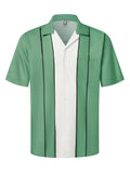 Hardaddy Men's Camp Collar Retro Vintage Bowling Button Down Shirt with Pocket Casual Short Sleeve Beach Shirts Summer