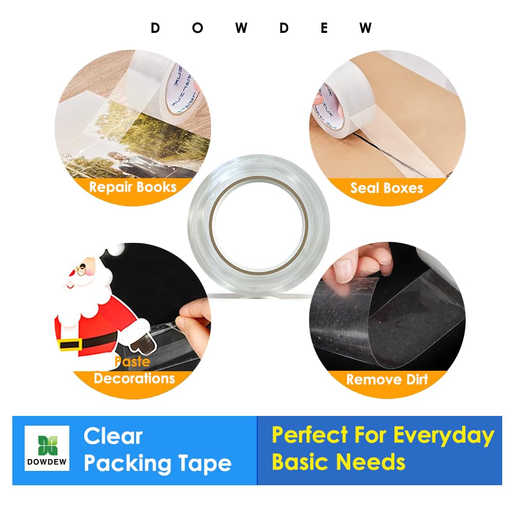Clear Packing Tape, Heavy Duty Packaging Tape 1.88 inch x 55 Yards Refill Roll for Shipping Mailing Moving [Ultra Strong - Super Thick] (1 Roll / 55 Total Yards)