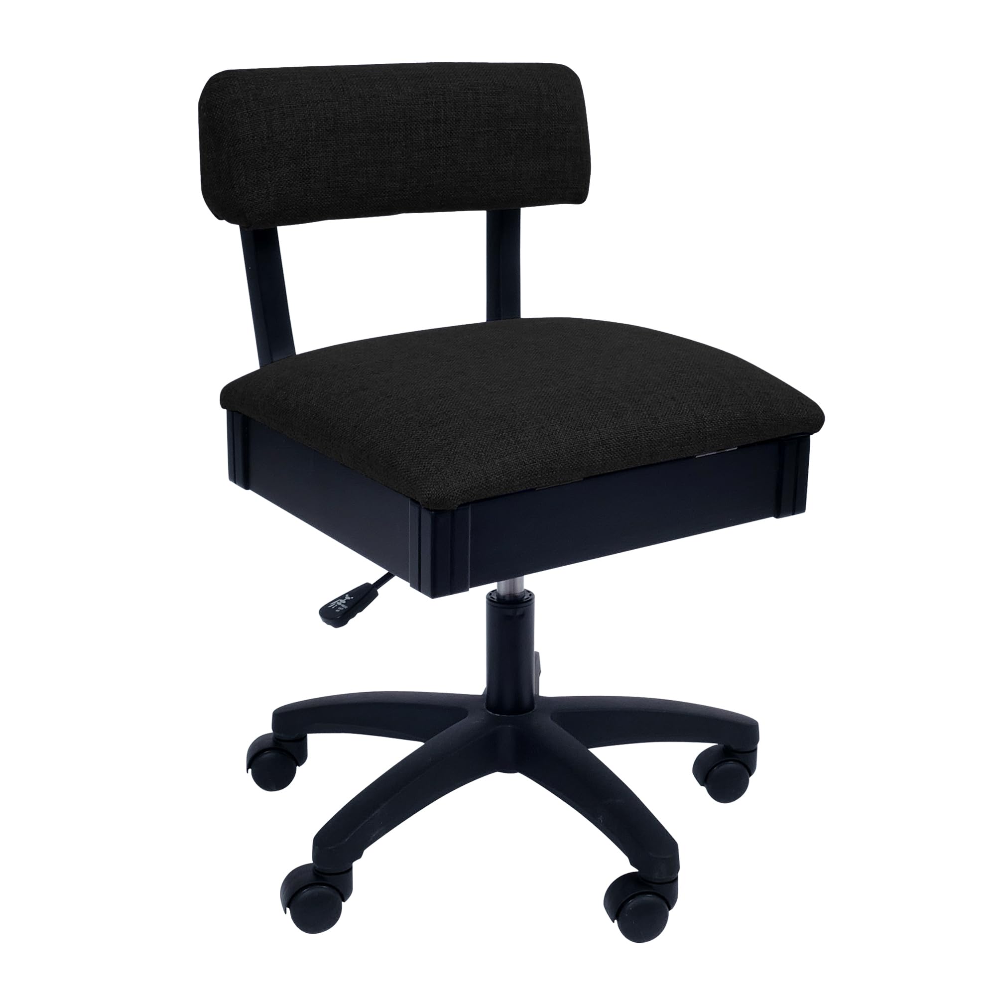 Arrow Sewing H8123 Adjustable Height Hydraulic Sewing and Craft Chair with Under Seat Storage and Solid Fabric, Lady Gray Fabric