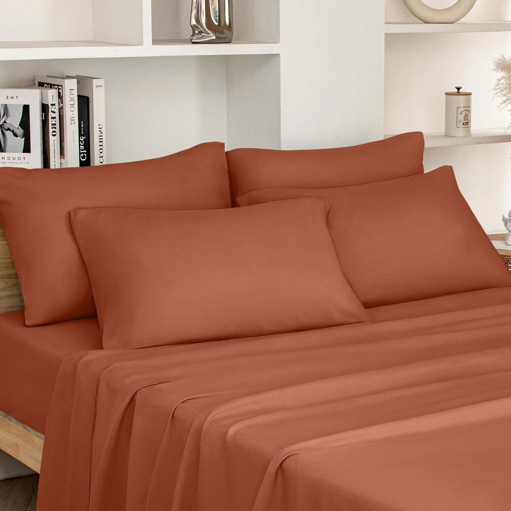 HOMEIDEAS Full Size Bed Sheets - 6 Piece Set (Aqua Blue) - Extra Soft Brushed Microfiber 1800 Bedding Sheets, Deep Pocket, Wrinkle & Fade Free