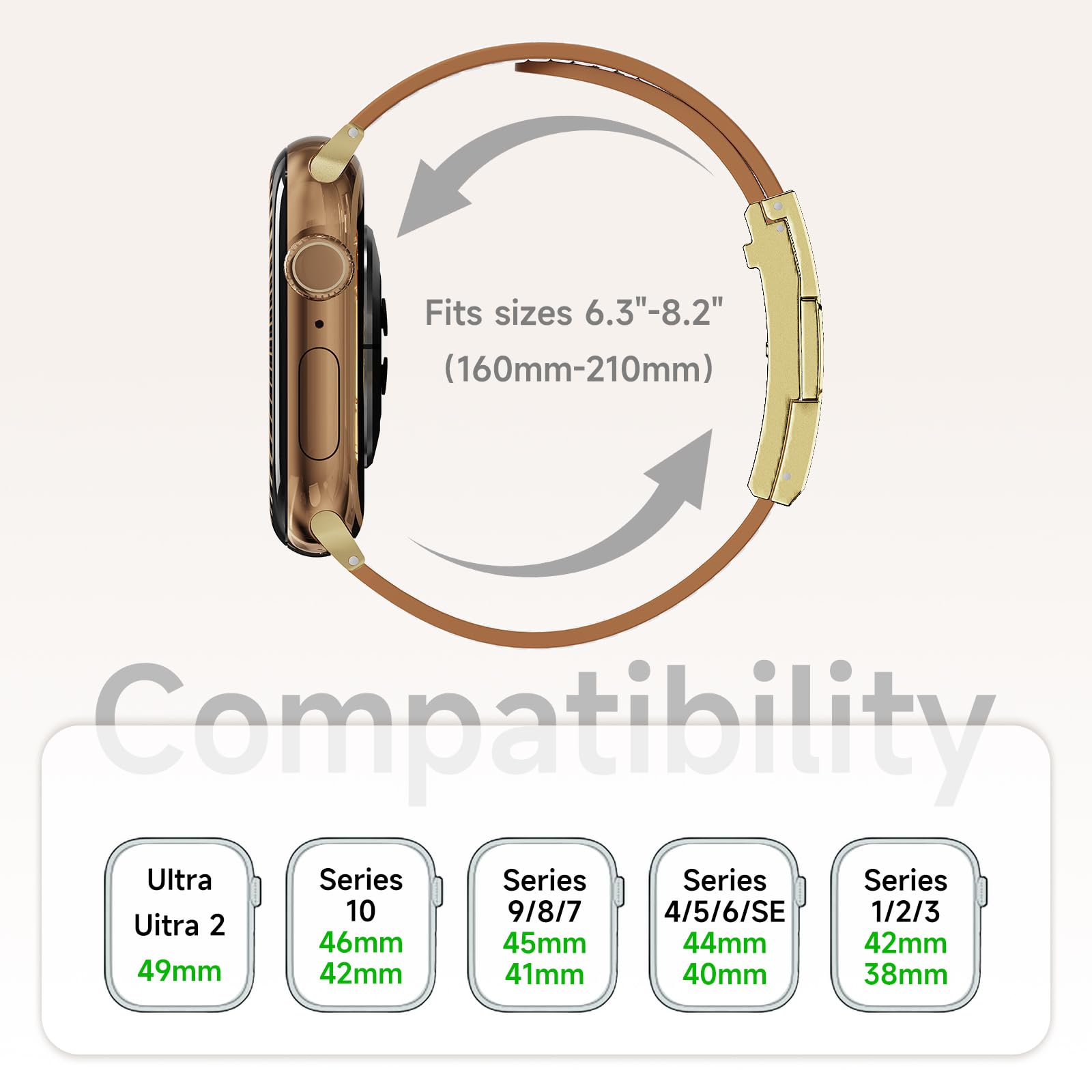 Designer Leather Band Compatible with Apple Watch 49mm46mm45mm44mm42mm41mm 40mm38mm for Women,Magnetic Buckle Replacement Strap for iWatch Ultra 3/2 /1 SE 3/2/1 Series 11/10/9/8/7/6/5/4/3/2/1