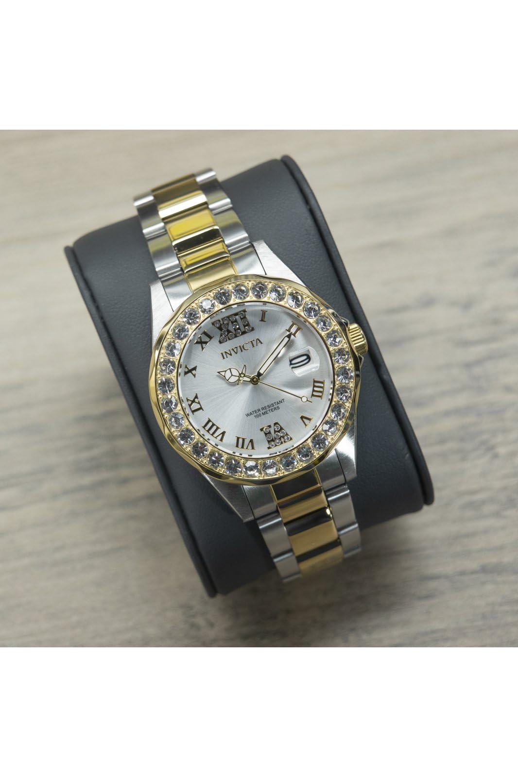 Invicta Women's Pro Diver Crystal Accented 18k Ion-Plated Stainless Steel Watch