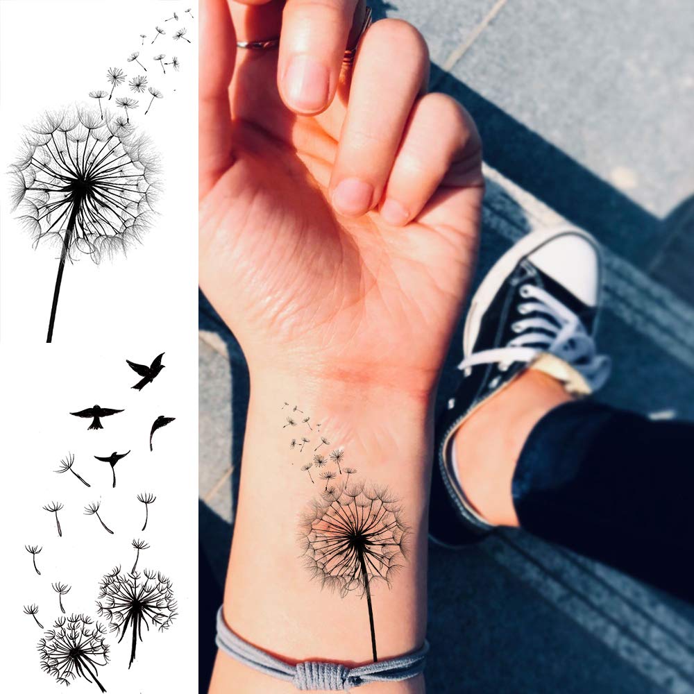 EGMBGM 52 Sheets Tiny Small Temporary Tattoos For Kids Boys Girls, Tribal Animals Butterfly Anchor Compass Tattoo Stickers For Men Women, 3D Cute Flower Fake Face Tatoo Kits Sets For Neck Arm Hands