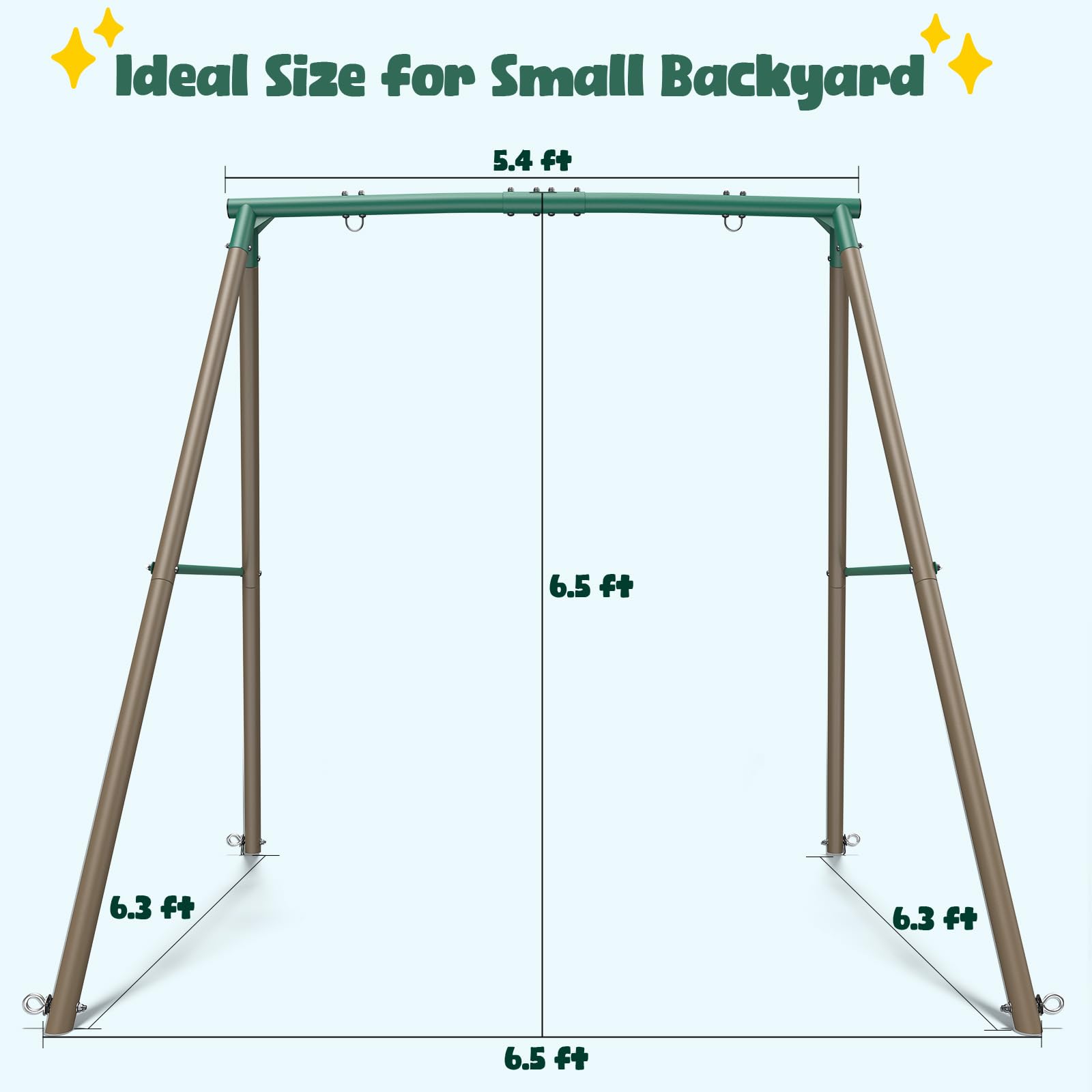 Hapfan 50" Large Saucer Swing with Frame for Kids Outdoor, 6.5 ft Tall 500 lbs Swing Sets for Backyard, Heavy Duty Metal Outdoor Swingset for Adults