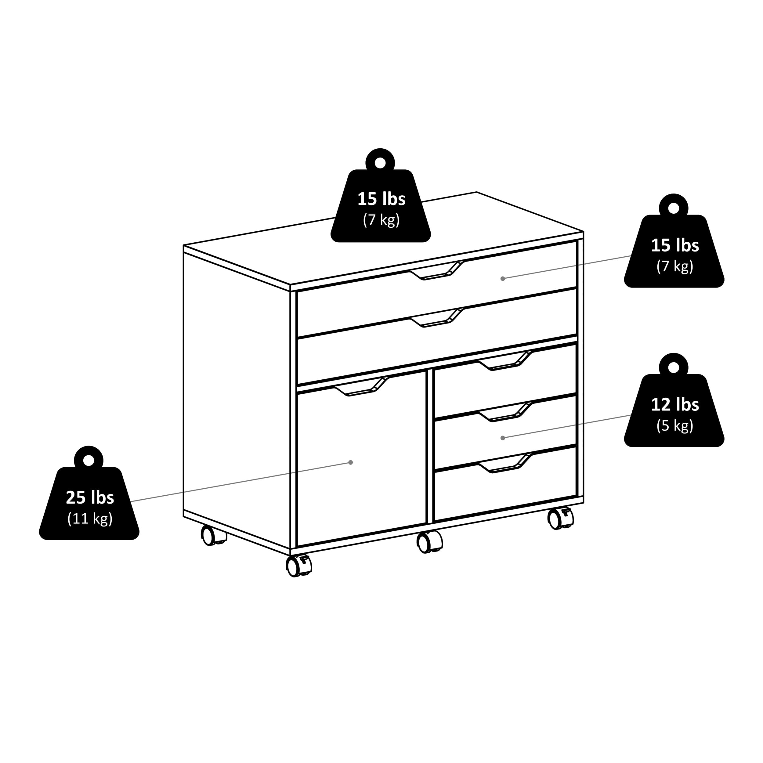 Winsome Halifax Mobile Storage Cabinet with Doors & Drawers, Stylish & Functional Home Storage Cabinet for Filing, Kitchen Organization, Moveable Furniture for Office, Dorms, Apartments