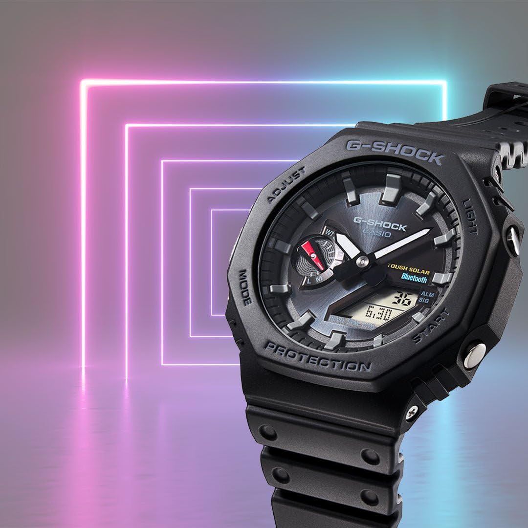 G-Shock Casio Analog-Digital Tough Solar Connected Black Watch | GAB2100-1A