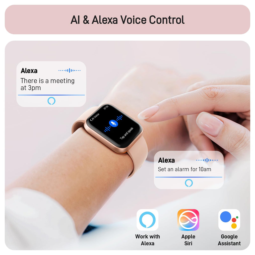 Tensky Smart Watch for Men/Women Android/iPhone/Samsung, Alexa Built-in, 1.8" Touch Screen Fitness Tracker with Answer/Make Calls, 3ATM Waterproof Heart Rate/Sleep/SpO2 Monitor, 120+ Sport Modes