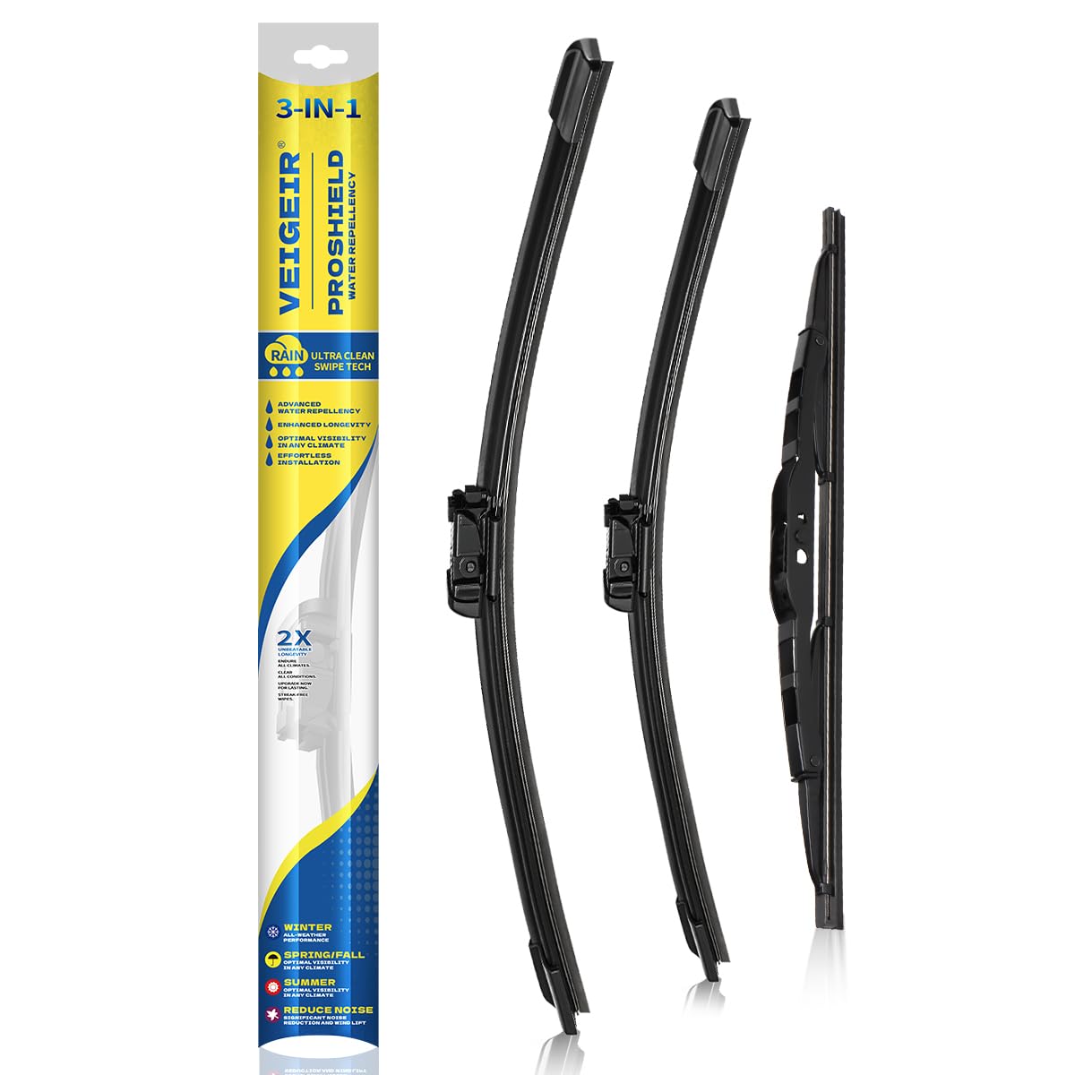 3 Pack Windshield Wiper Blades Compatible with Ford Escape 2008 2009 2010 2011 2012 Original Factory Quality Front Rear Wipers Blade Set for My Car - 20" 20" 12"