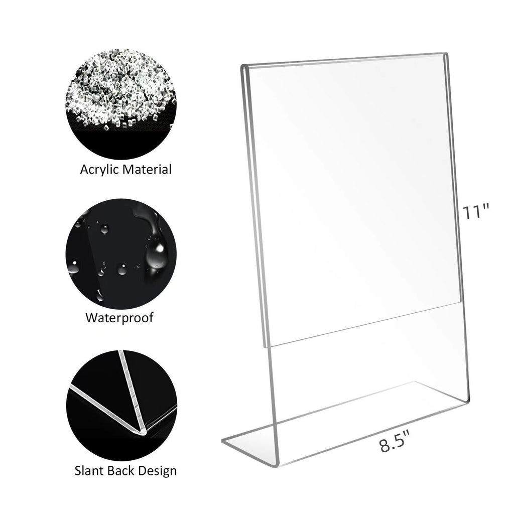 4x4 Acrylic Picture Frames, Set Of 6 Clear Acrylic Frameless Gift for Desktop Display, Standing Picture or Display Sign Holder with Inserts for Home Office