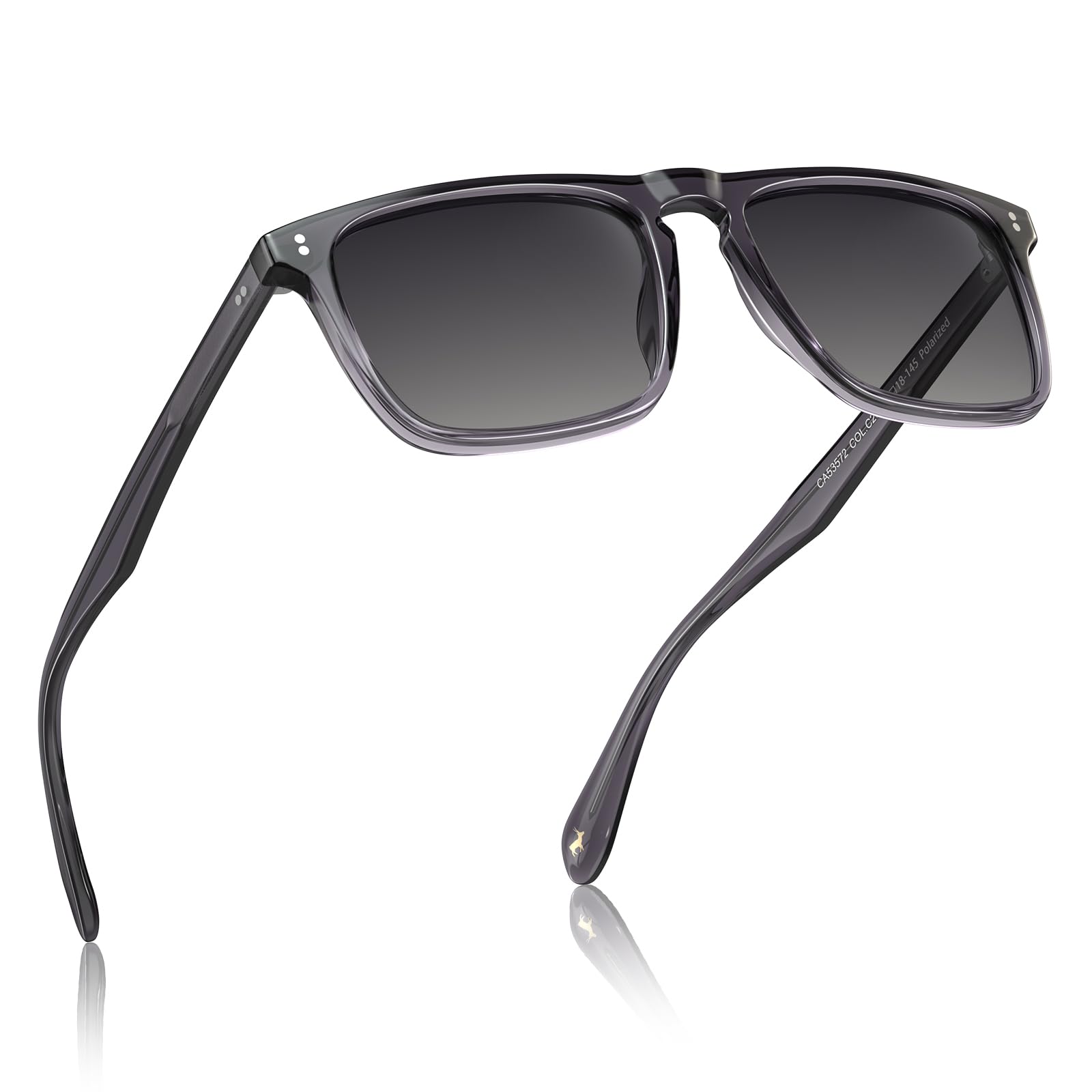 CARFIA Retro Polarized Sunglasses for Men UV Protection Hand-crafted Acetate Frame Fashion Cool Sun Glasses CA53572