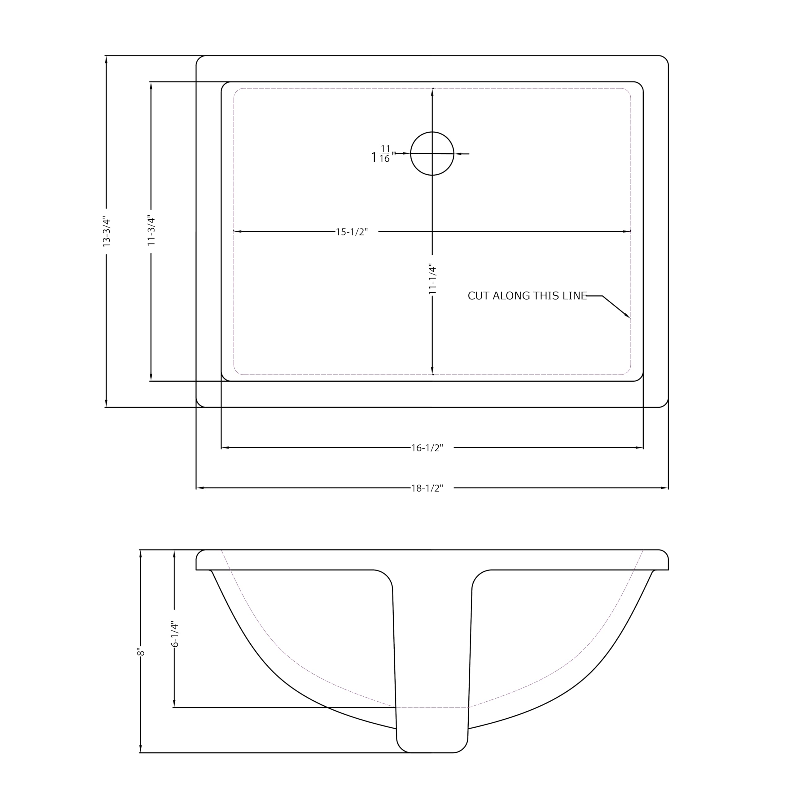 MSI 17.0” (L) x 14.125” (W) x 7.75” (H) Oval Porcelain Ceramic Undermount Bathroom Vanity Vessel Sink, White