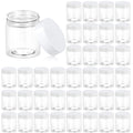 Eternal Moment 36 Pack 1 OZ Plastic Jars Round Clear Cosmetic Container Jars with Lids, Perfect for Lotion, Cream, Ointments, Makeup, Eye Shadow, Rhinestone, Samples, Pot, Travel Storage