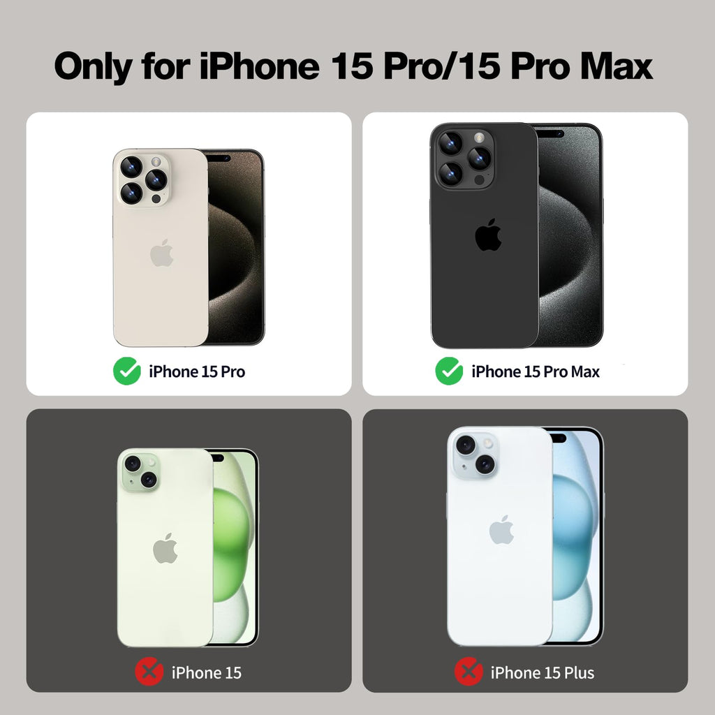 Matekxy Glitter Camera-Lens Protector for iPhone-16 Pro-Max - 16 Pro Anti-Scratch Tempered Glass with Aluminum Edging, Cute Girly Metal Individual Bling Ring Cover for Women, Black Titanium
