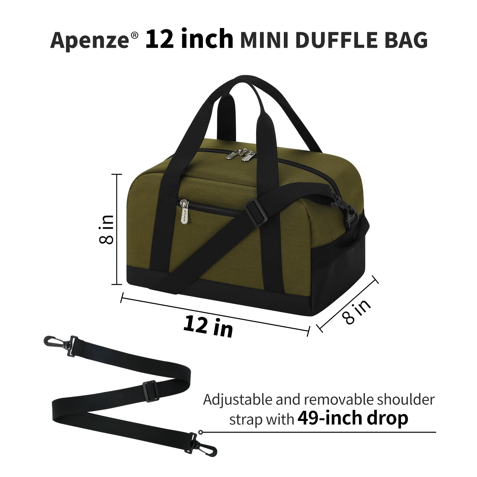 Apenze Small Gym Bag Carry On Bag - 12 in Mini Duffle Bag Lightweight for Overnight Travel(Camouflage)