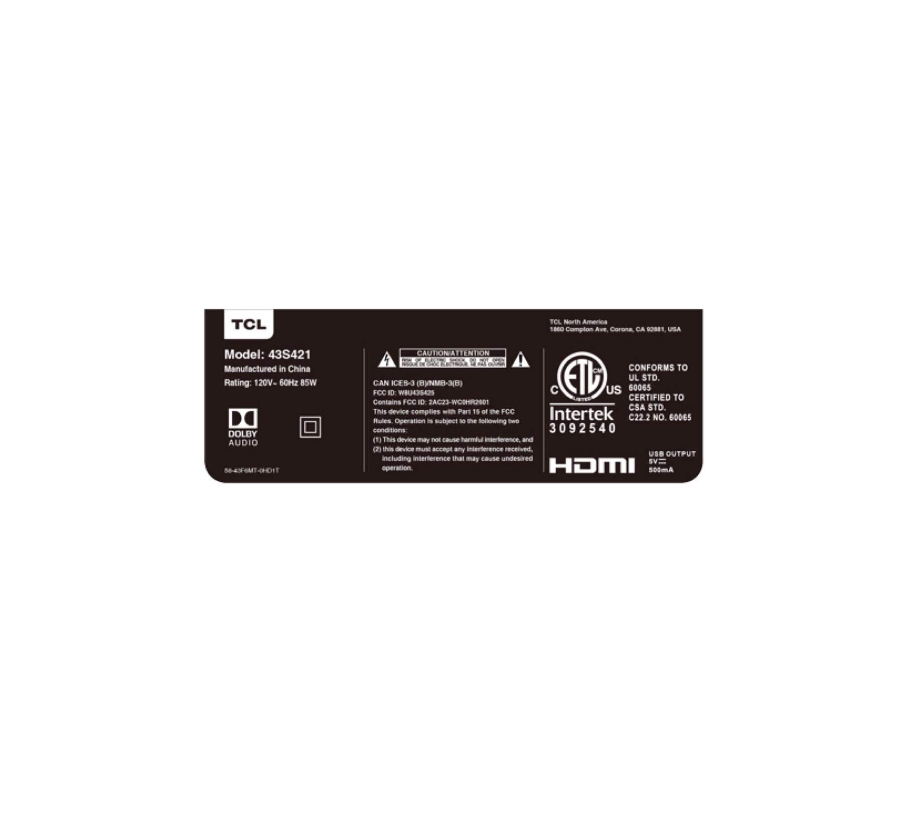 TCL 43S425 43 Inch 4K Ultra HD Smart ROKU LED TV (2018)
