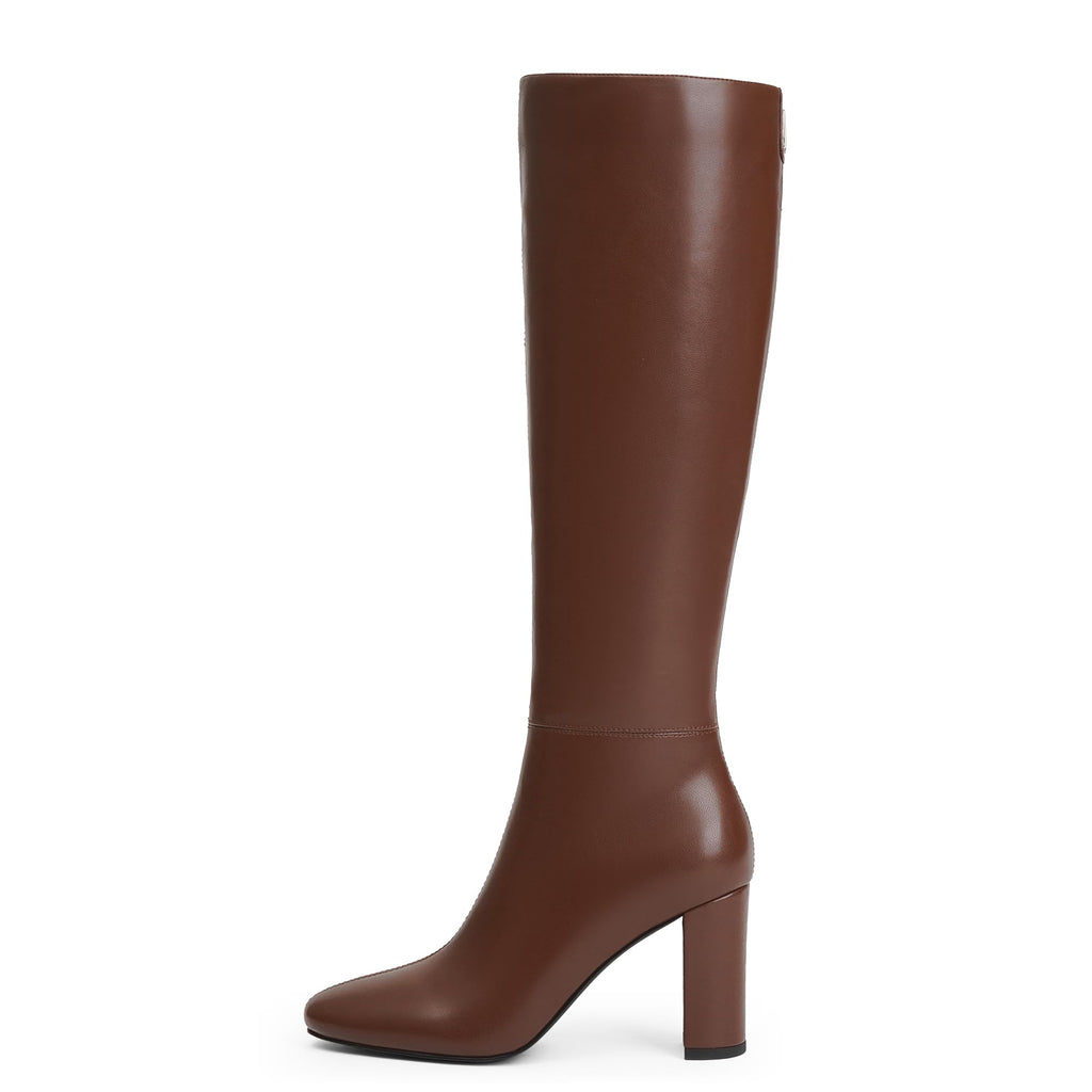 Modatope Knee High Boots for Women Chunky Heel Rounded Toe Womens Tall Boots