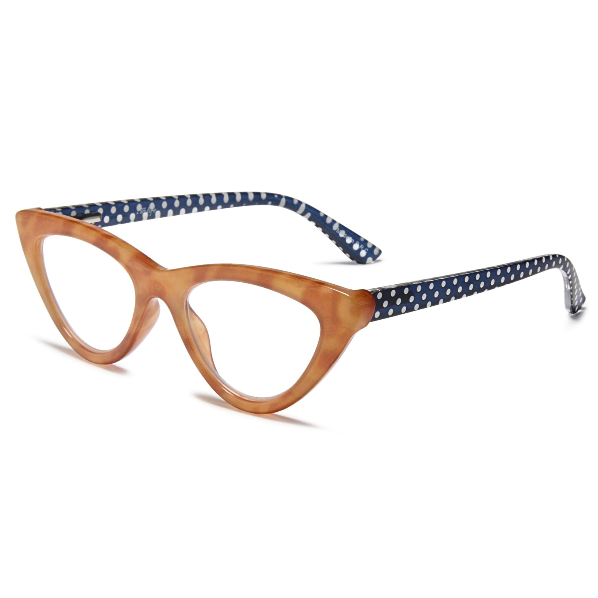 2SeeLife Premium Cat Eye TR-90 Reading Glasses for Women – Narrow–Medium Fit, Sturdy Frame, Spring Hinges, Stylish Readers, Black, +0.50