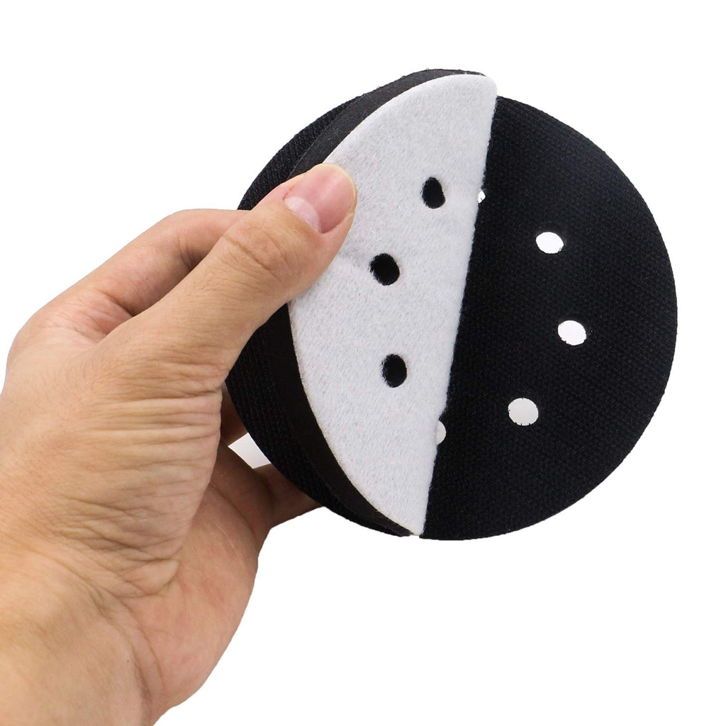 5 Pack 5 Inch 8 Holes Soft Density Interface Pads Hook and Loop 5" Sponge Cushion Buffer Backing Pad (Set of 5)