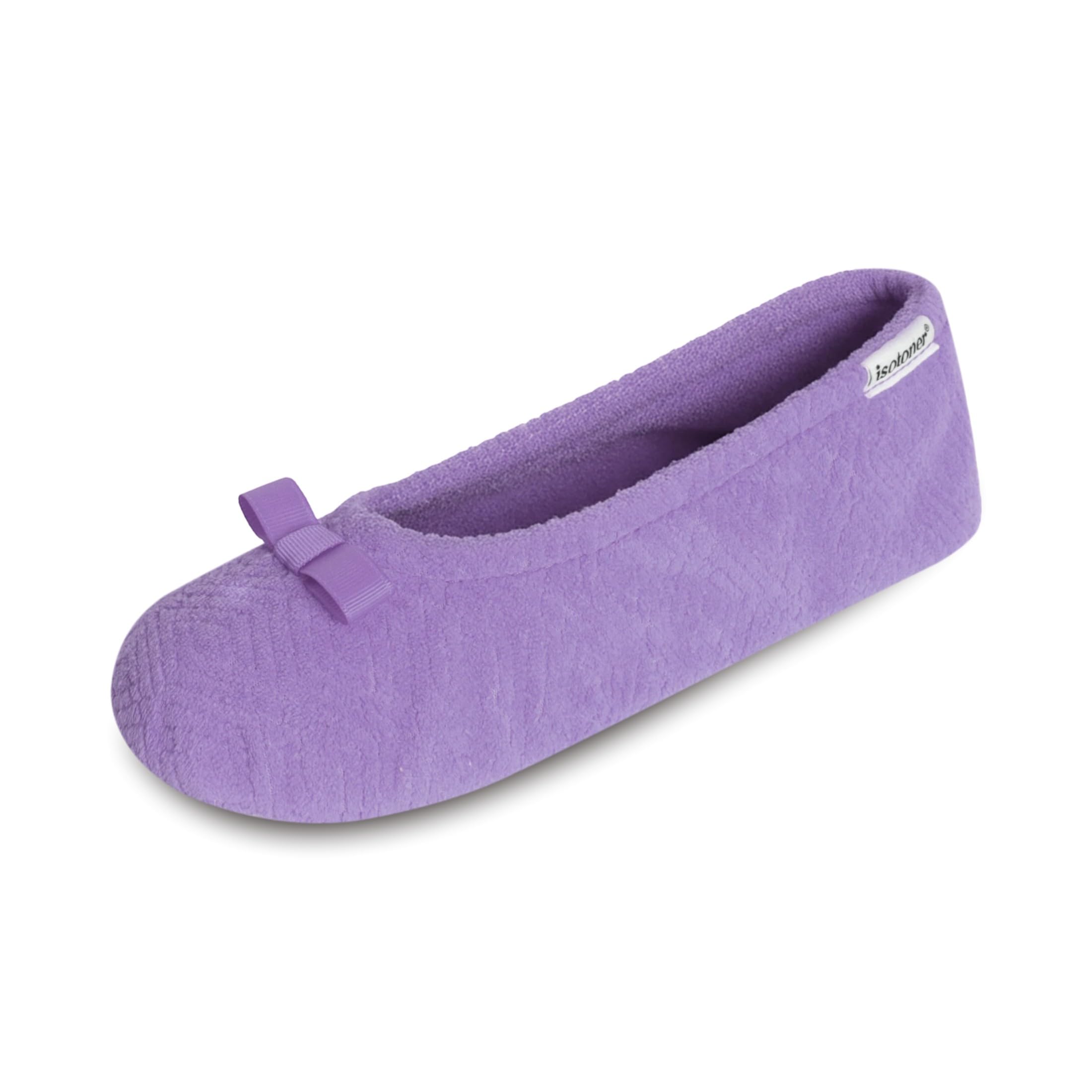 isotoner Women's Diamond Microterry Ballerina Slippers