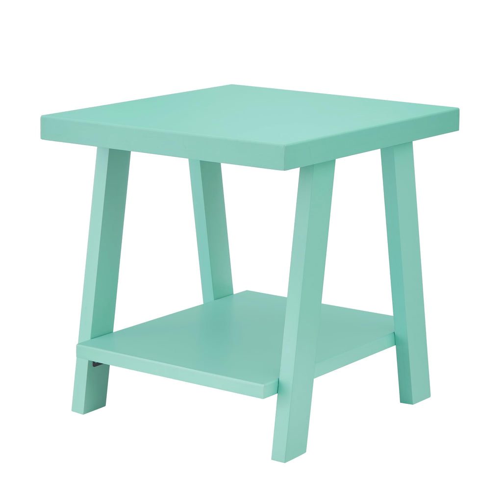 Roundhill Furniture Athens Contemporary Replicated Wood Shelf End Table in Black Finish