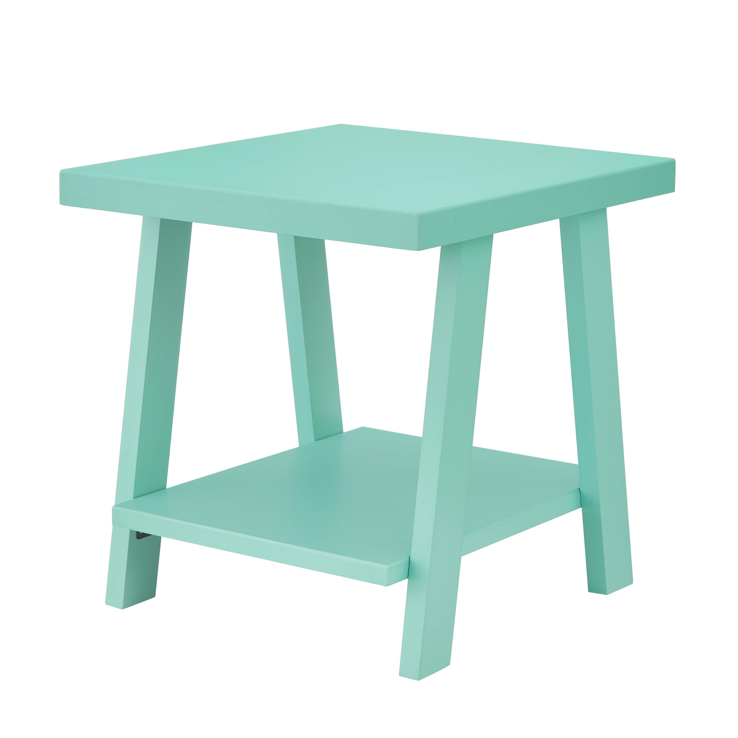 Roundhill Furniture Athens Contemporary Replicated Wood Shelf End Table in Black Finish