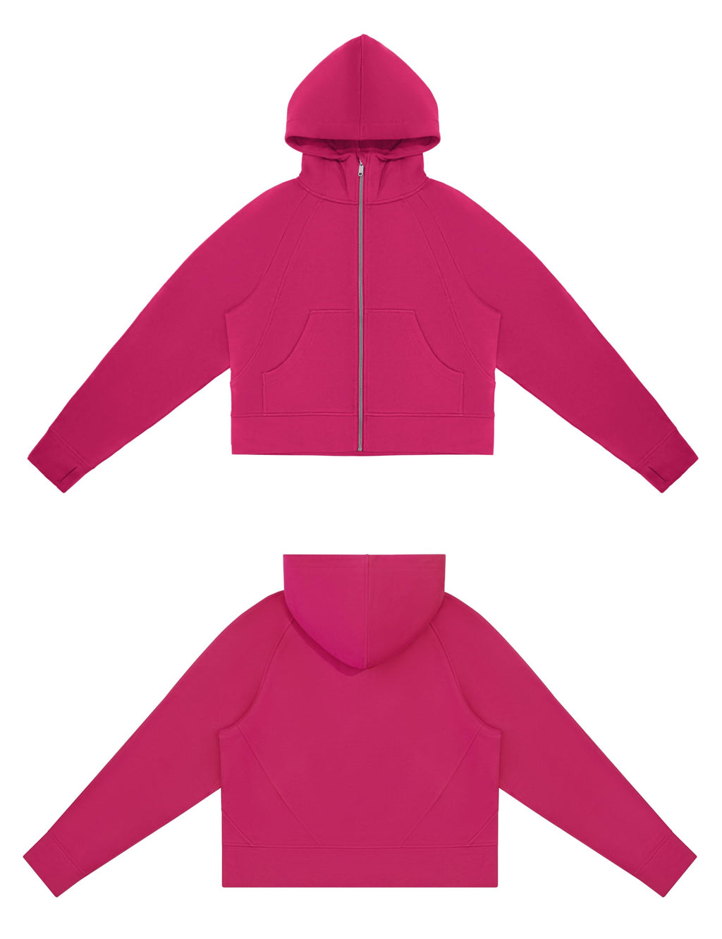 THE GYM PEOPLE Women's Full-Zip Up Hoodies Jacket Fleece Workout Crop Tops Sweatshirts with Pockets Thumb Hole