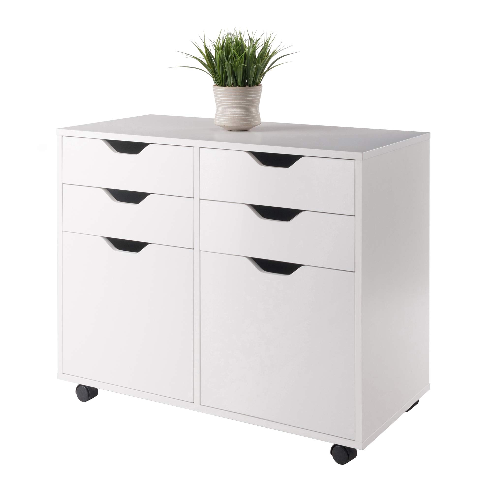 Winsome Halifax Mobile Storage Cabinet with Doors & Drawers, Stylish & Functional Home Storage Cabinet for Filing, Kitchen Organization, Moveable Furniture for Office, Dorms, Apartments