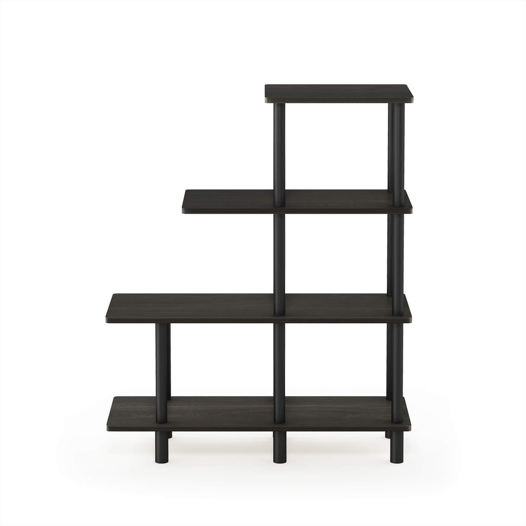 Furinno Turn-N-Tube 4-Tier Design Display Rack, Espresso/Black