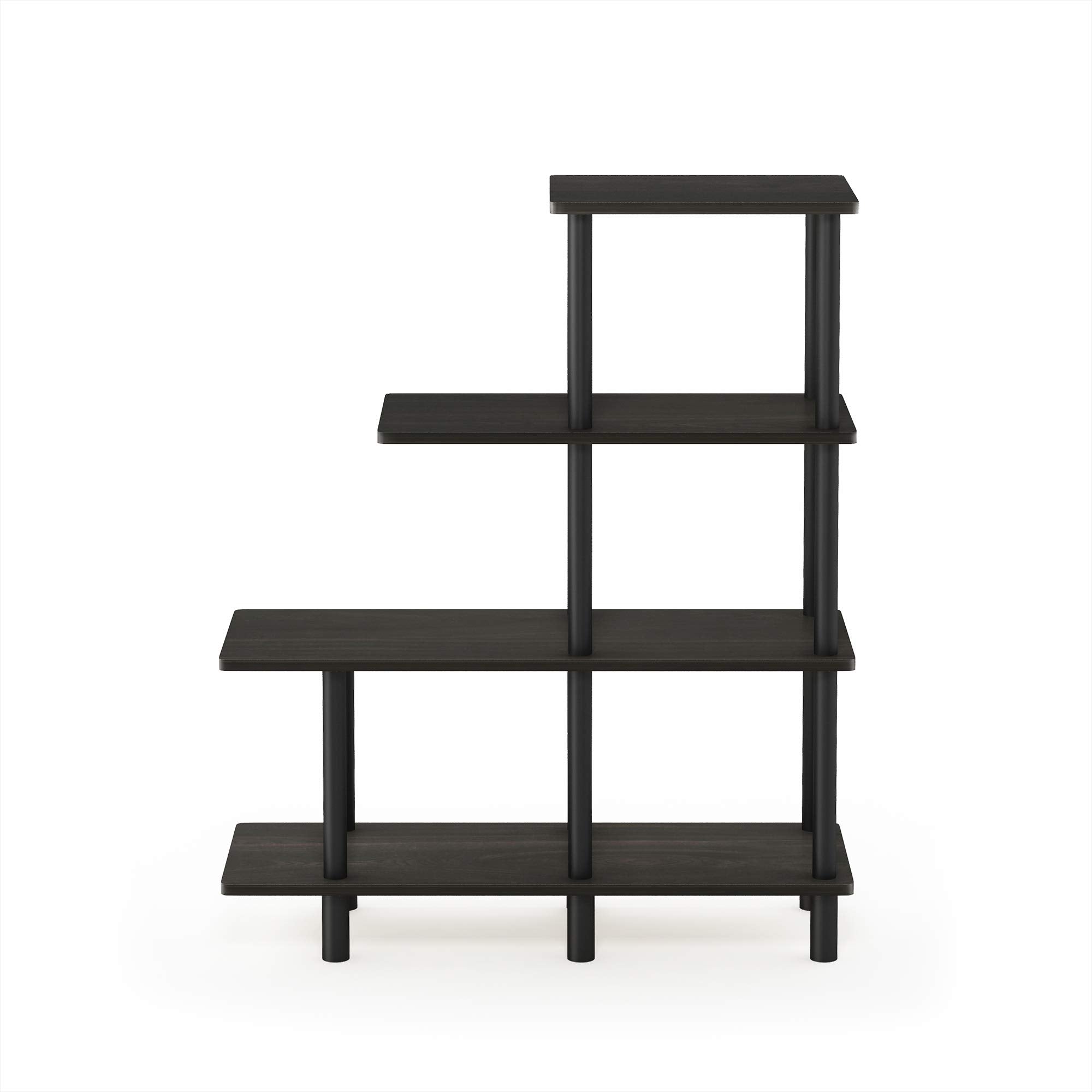 Furinno Turn-N-Tube 4-Tier Design Display Rack, Espresso/Black