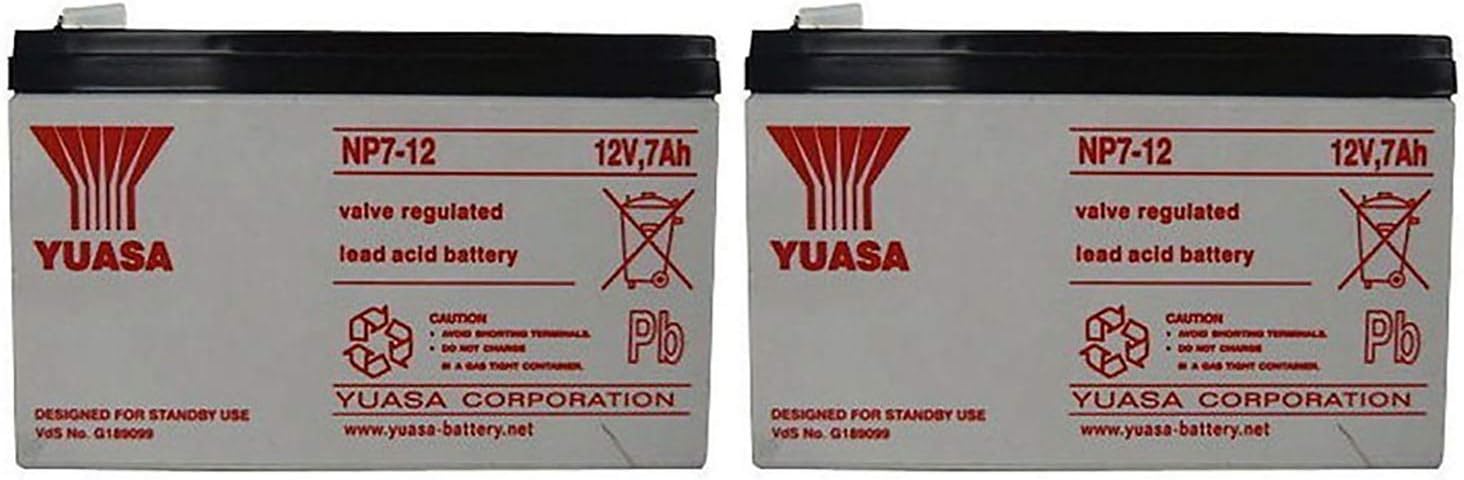 Yuasa NP7-12 12V 7AH Battery (2 Pack)
