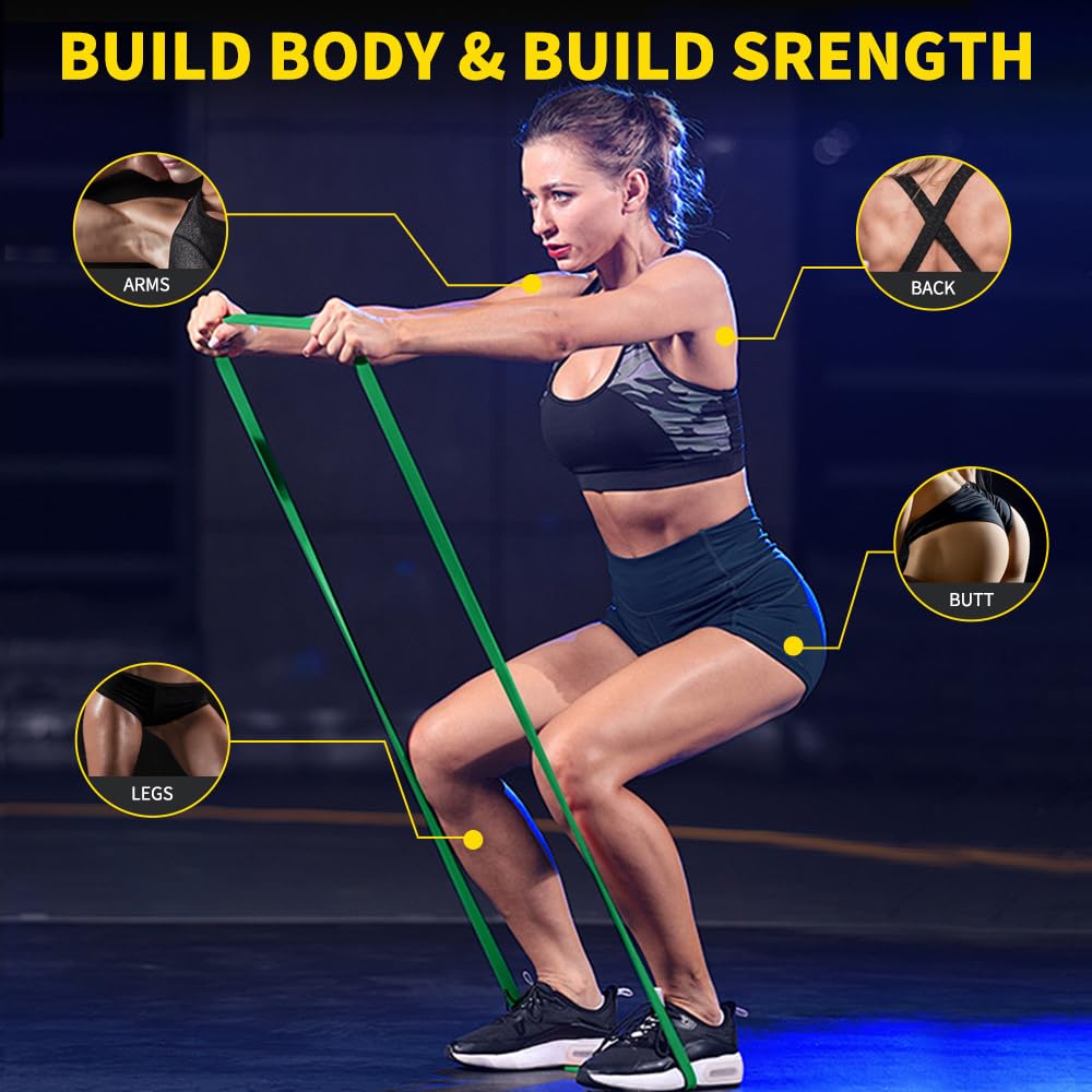 ROSAPOAR Resistance Band Pull up Band Fitness Exercise Bands Natural Latex for Workout Body Stretch Powerlifting Band Fitness Sport Training at Home/The Gym