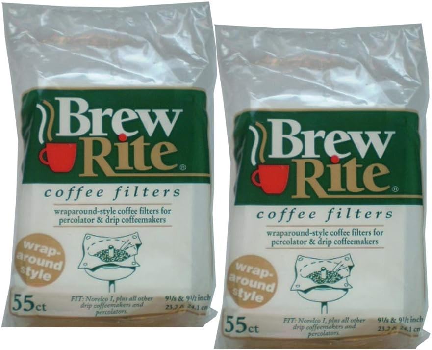 Brew Rite Wrap Around Percolator Coffee Filter 55 Ct (Pack of 2)