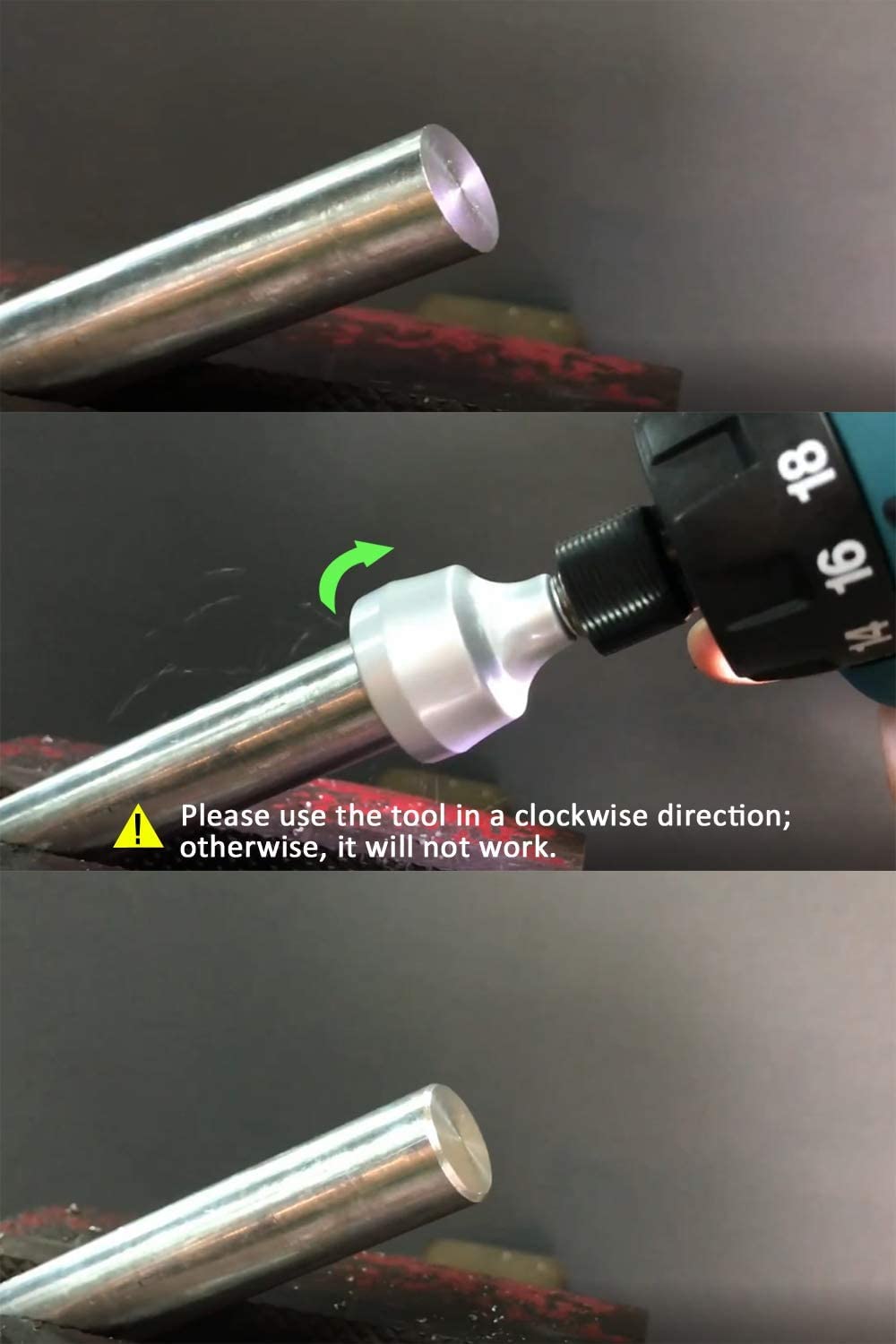 CONQUER Tools Deburring External Chamfer Tool, Premium Tungsten Blade, Deburring Drill Bit, Remove Burr Tools Quick Release Shank Fits for 1/2"-1 3/8"(13mm-35mm) Stainless Steel Burr Removal